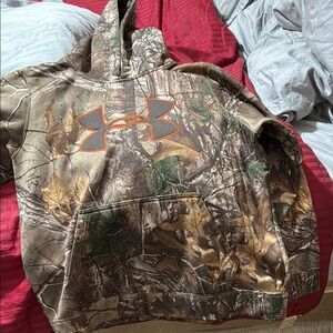 Camo Hoodie with Orange Logo